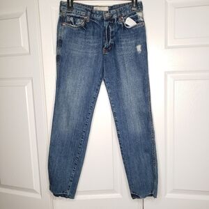 NWT Free People distressed raw hem skinny jeans size 25.